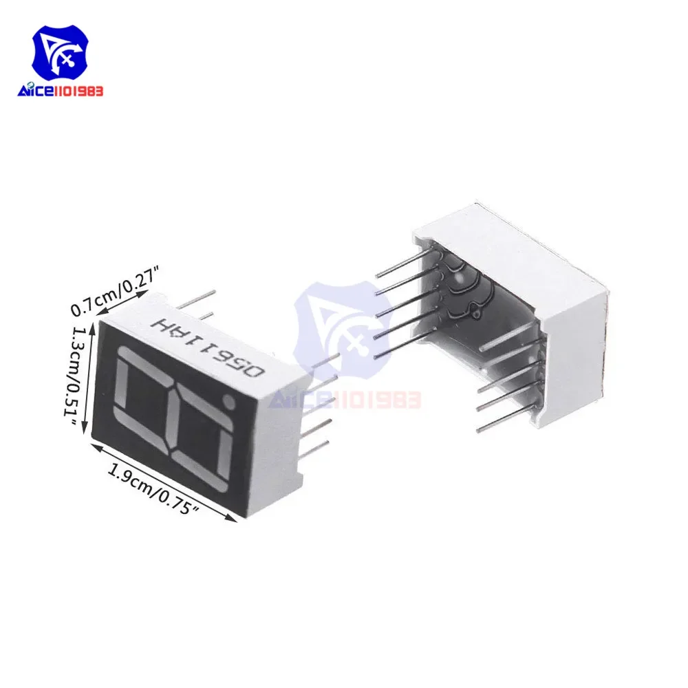 diymore 5PCS/Lot 0.56" 7 Segment 1 Bit Red LED Digital Display Common Anode / Common Cathode LED Digital Tube Red for Arduino
