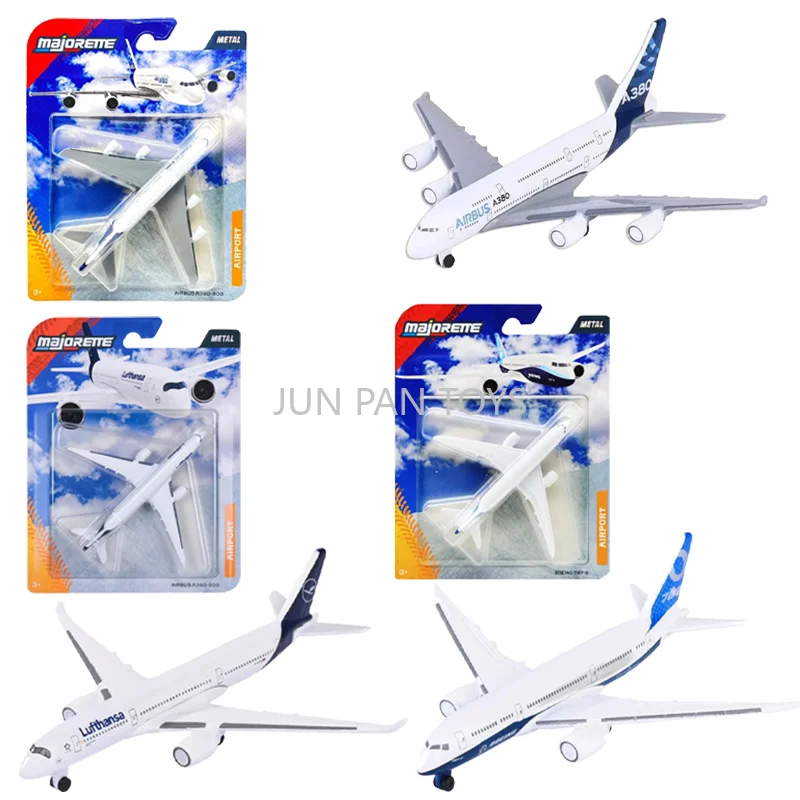 Avión de Aeropuerto Original de Majorette, Boeing 787-9, Airbus A380-800, Lufthansa A350, Modelo de Metal Realista Coleccionable, Juguetes para Niños, Regalo