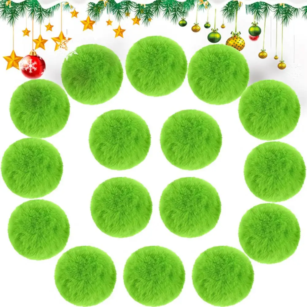 Eye-catching Tree Decorations Green Furry Christmas Ball Ornaments Stretchy Pom Pom Toys for Home Party Decor Mini Elf for Xmas