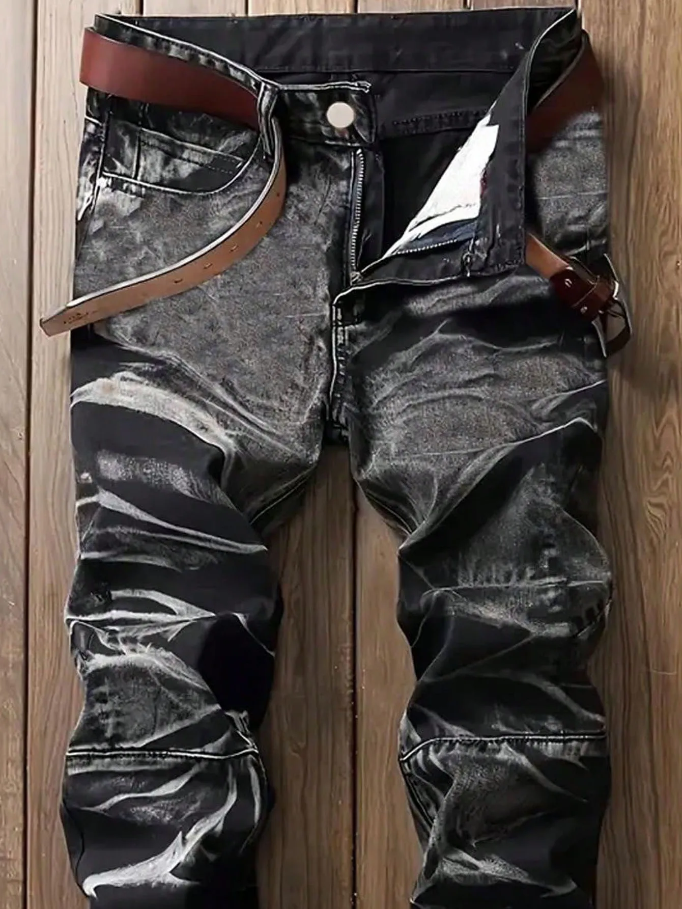 Jeans Black White Slim Fit Stretch - Image 6