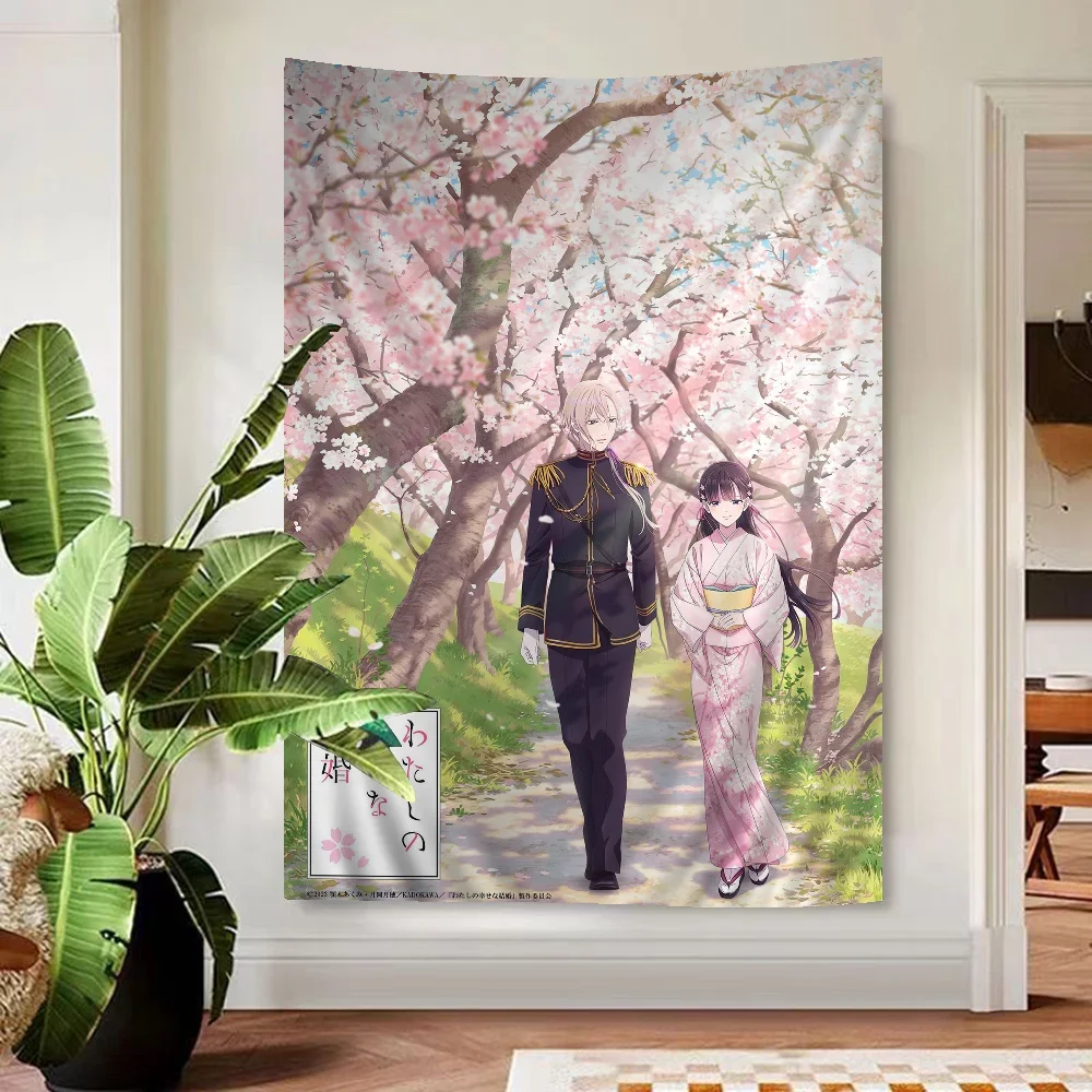 Love Animation My Happy Marriage Tapestry Art Printing Art Science Fiction Room Home Decor Wall Art Decor