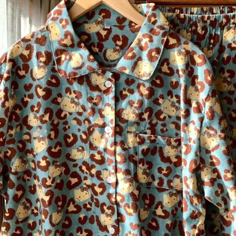 

Sanrio Hello Kitty Long Sleeve Pants Pajamas Set Womens Homewear Outing Wear Soft Comfortable Loungewear Set Long-Sleeved New