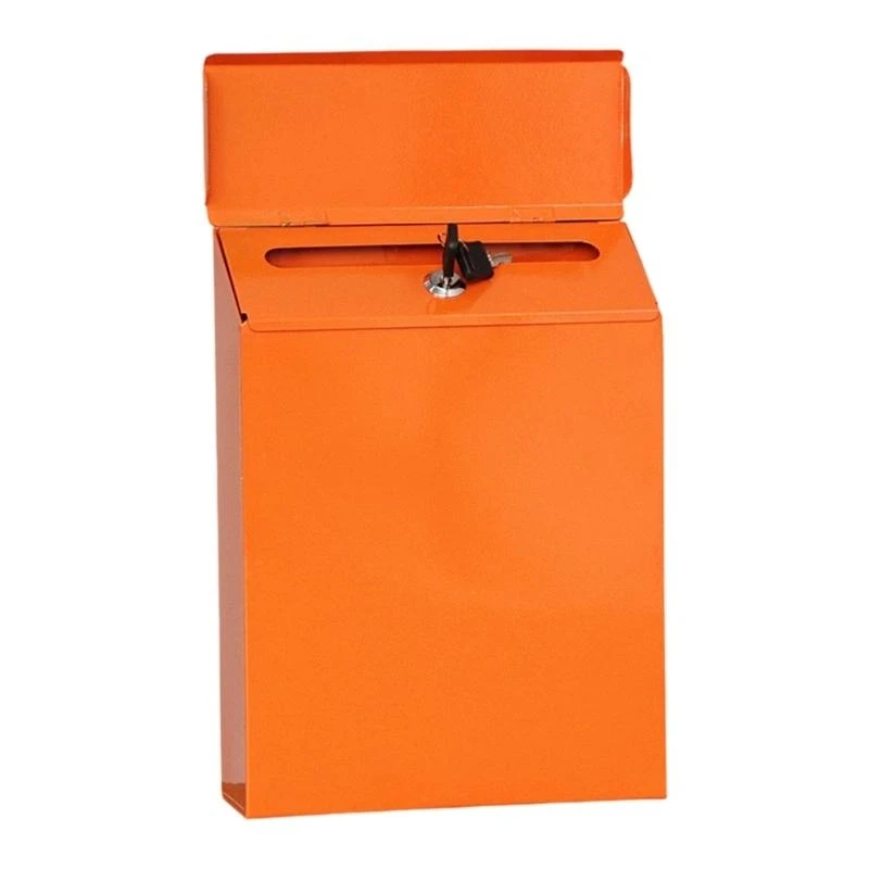  Weatherproof Locking Mailbox Iron Design Wall Mounted Metal Mailbox Fit For Porch Entryway Secure Mail Storage Solution