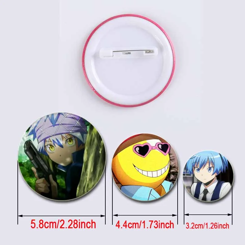 Anime Assassination Classroom Pins Tinplate Badge Cartoon Brooch for Fans Collection Gift Clothes Decoration Jewelry Accessories