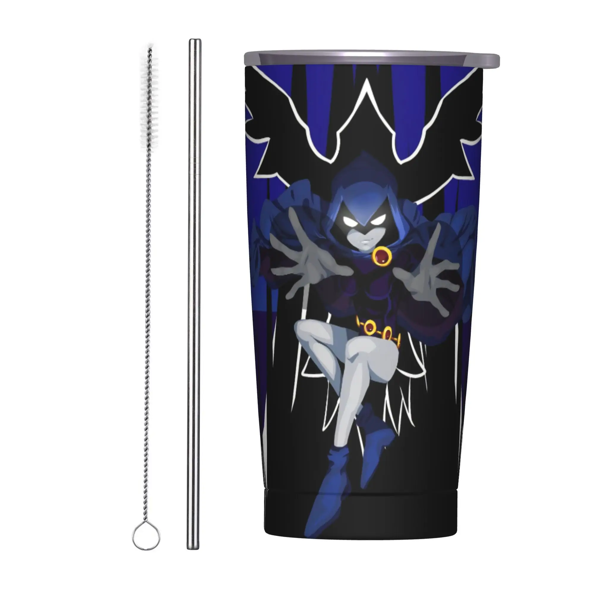 Teen Go Cartoon Insulated Tumbler with Straws Lid Anime Stainless Steel Coffee Mugs Double Wall Spill Proof Cup, 20oz
