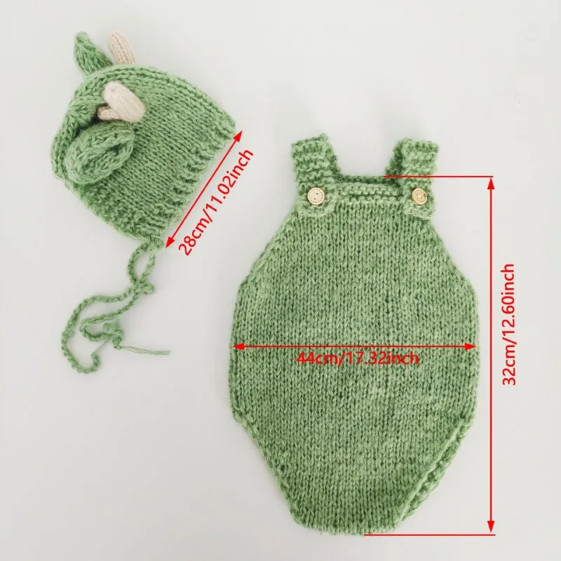 New Newborn Photography Clothing Dragon Baby Handmade Knitted Clothes - Baby Full Moon Photo with Sea Hair Set Baby Photograph