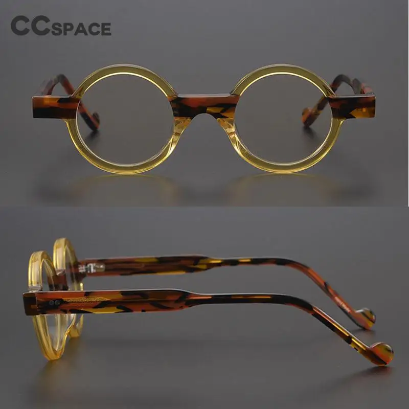 55104 Vintage Round Acetate Eyeglasses Frame Men Myopia Prescription Glasses Women Optical Glasses Steampunk Eyewear