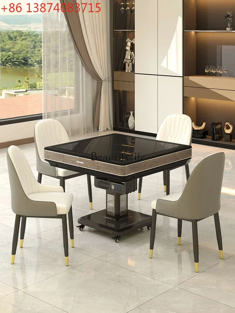 Folding mahjong machine Fully automatic household electric mahjong dining table dual-purpose