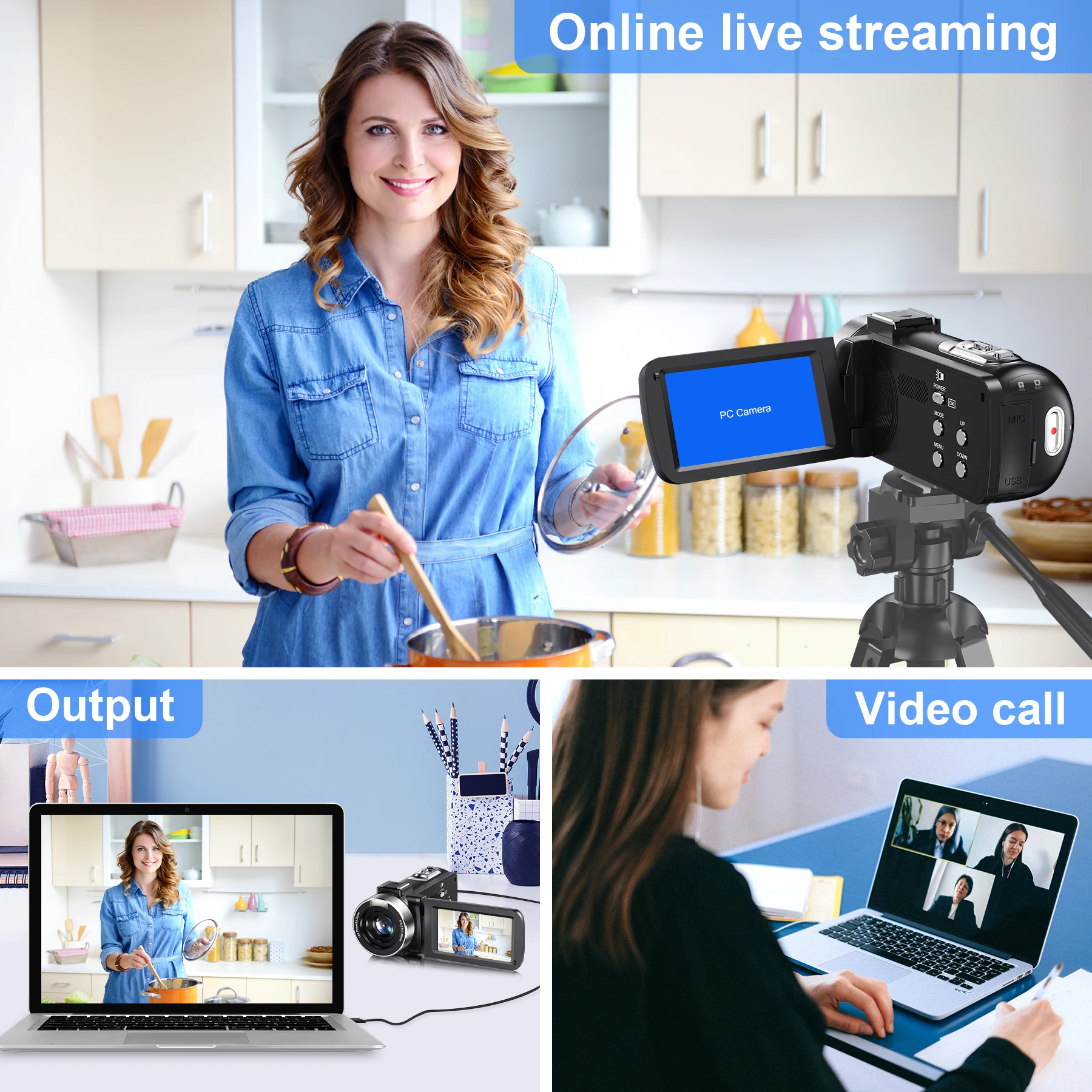 كاميرا فيديو 4K للتصوير الفوتوغرافي 42 ميجابكسل واي فاي كاميرا ويب بث مباشر كاميرا فيديو 18X تكبير رقمي كاميرا تسجيل فيديو لمسجل يوتيوب المبتدئين