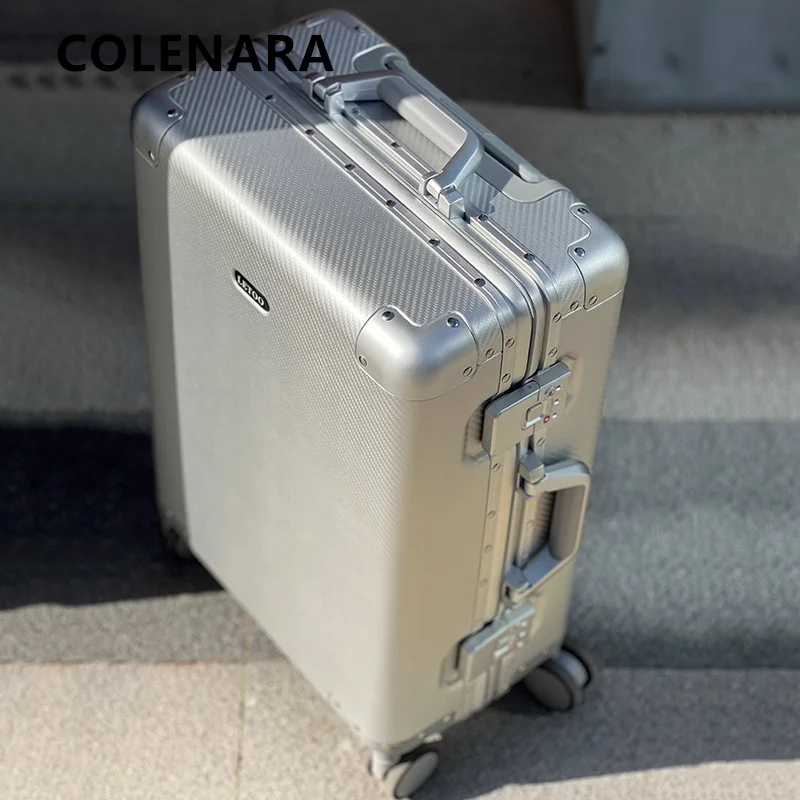 

COLENARA 20-дюймовый багаж, полностью алюминиево-магниевый сплав, посадочный бокс, 26 дюймов, вместительный чемодан на колесиках, мужской деловой чемодан с салонной