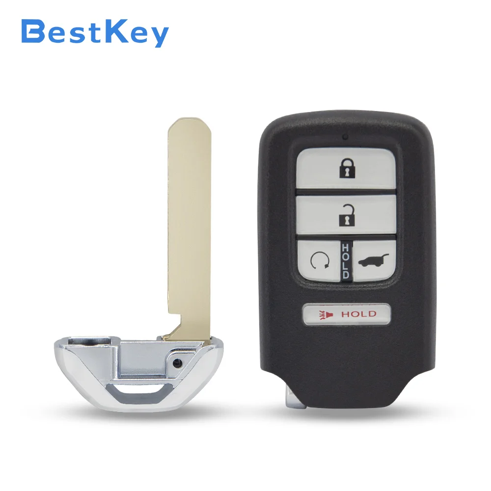 Best Key Tough ABS Anti-Drop Smart Key Shell | 5 Button,FCC KR5V2X,PN 72147-TLA-A01 | Stable Fit For Honda Civic CRV Pilot 16-18