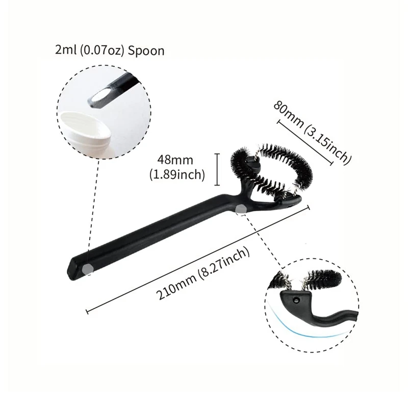 Brosse à livres pour machine à café avec plus de poignées, poils amovibles pour livres expresso à 360 °