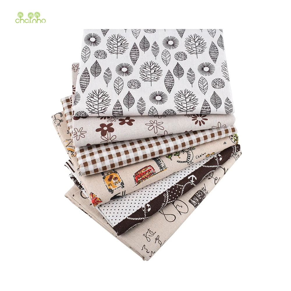 Chainho,Printed Cotton Linen Fabric,DIY Sewing & Quilting Material,For Sofa,Table Cloth,Curtain,Bag,Cushion,Furniture Cover CL02