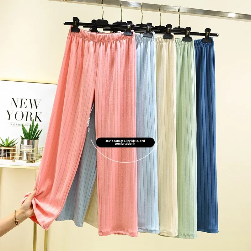 

Thiened Fce широкие брюки женские зимние брюки для отдыха с высокой талией из полиэфирного волокна July Deer брендовые универсальные брюки