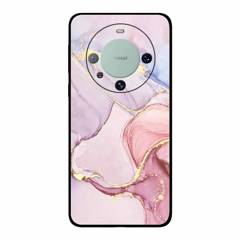 For Huawei Mate 60 Pro Case Marble Soft Silicone TPU Phone Cover Cases For Huawei Mate60 Pro 5G ALN-AL00 Protector Cartoon Shell