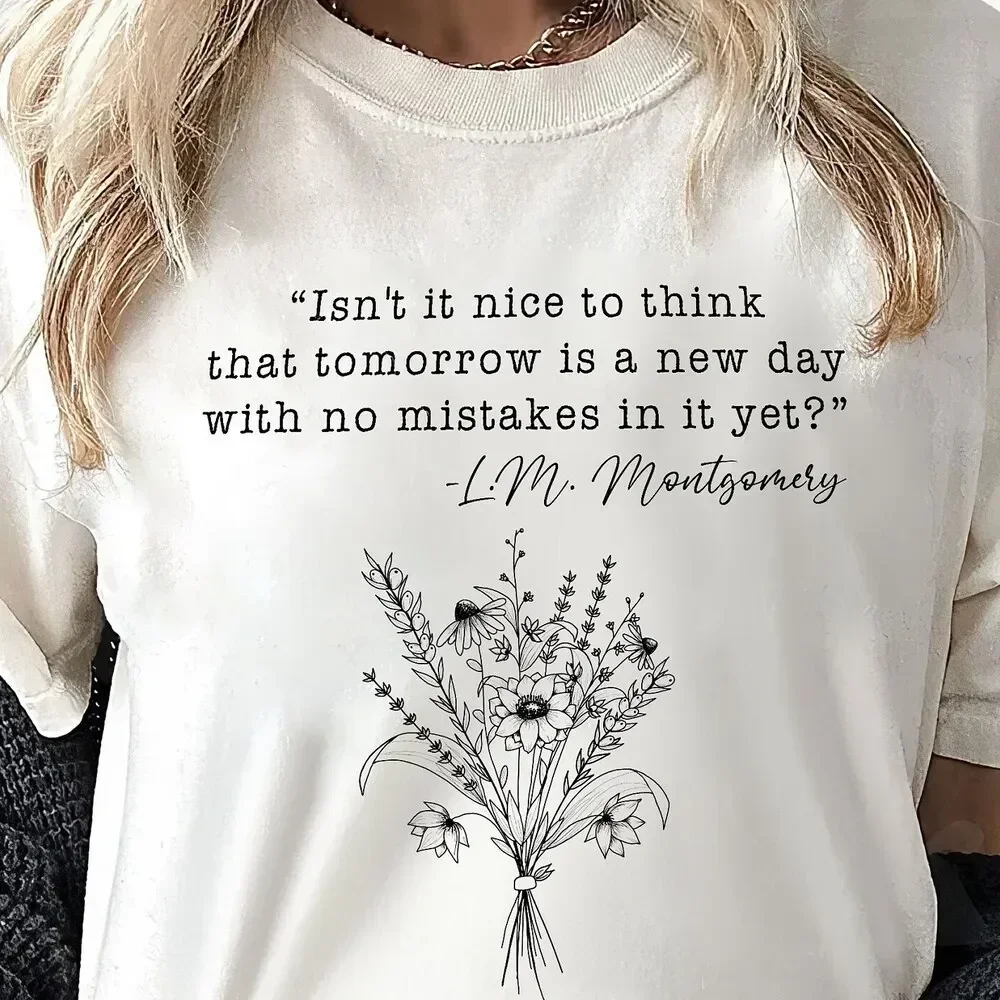 Floral Book T Shirt Anne Of Green Gables Quote Reading With An E Gilbert Blythe Lover