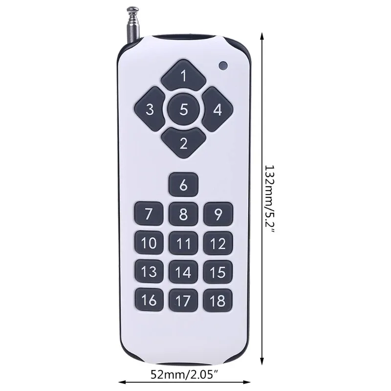 433MHz RF Remote Control 1000m 18 Button Wireless Transmitter Learning Code 1527 for Gadget Gate Garage Door 2/4/6/8/18 Keys