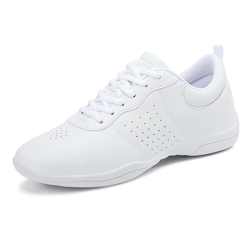 BAXINIER Girls' White Cheerleading Trainers Lightweight Breathable Shoes for Dance Tennis Cheer Competitions Adults Unisex