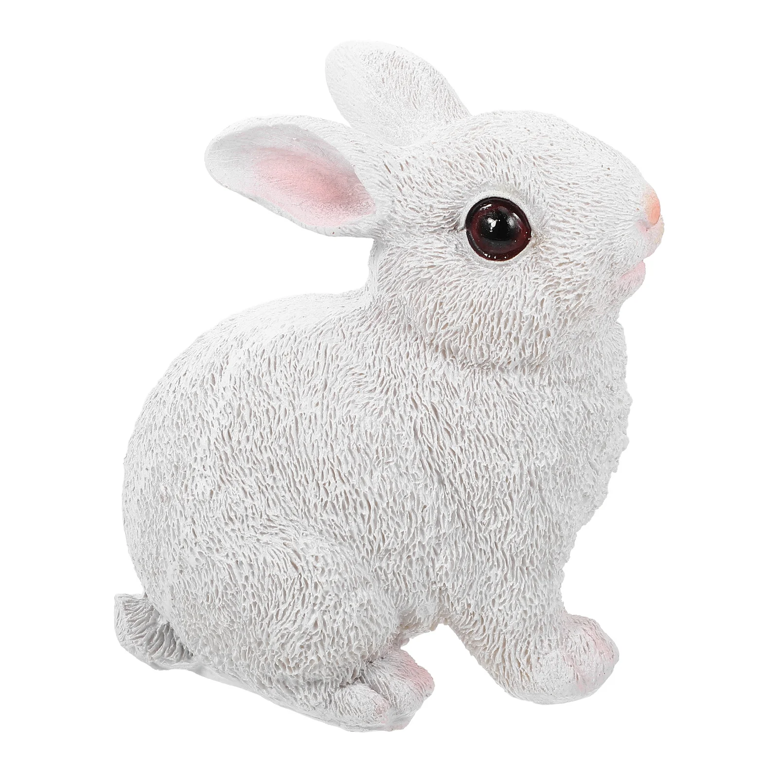 

Compact Small White Resin Rabbit Statue Simulation Rabbit Decoration for Micro Garden Wildlife Animal Ornament