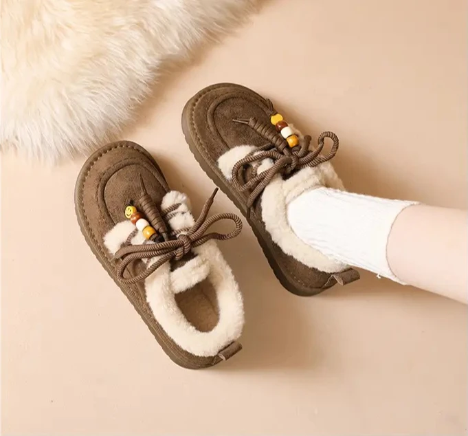 

New Women Fur Snow Boots 2026 Winter Warm Loafers Shoes New Designer Short Plush Cotton Boots Fashion Comfort sneakers women