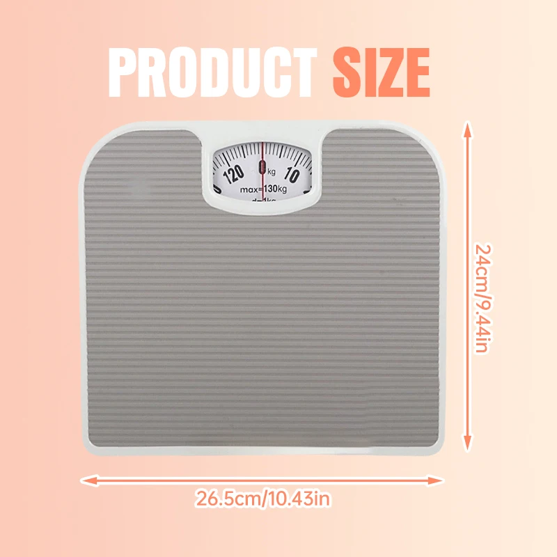 Mechanical Weighing Scale Home Human Weighing Dial Bathroom Waterproof and Non-slip PU Leather Pad Weight Scale Home Portable