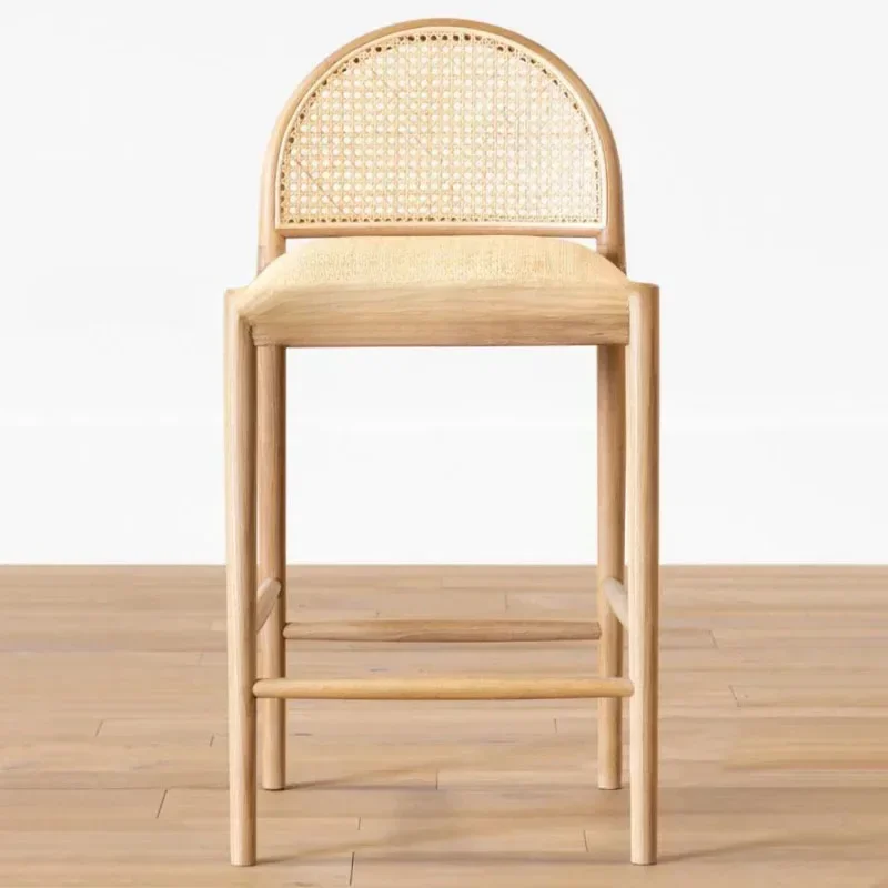 

Bar Stool Home Luxury Bar Chair Casual Dining Chairs Modern Minimalist Ash Wood High Stool Reception Chair on sale