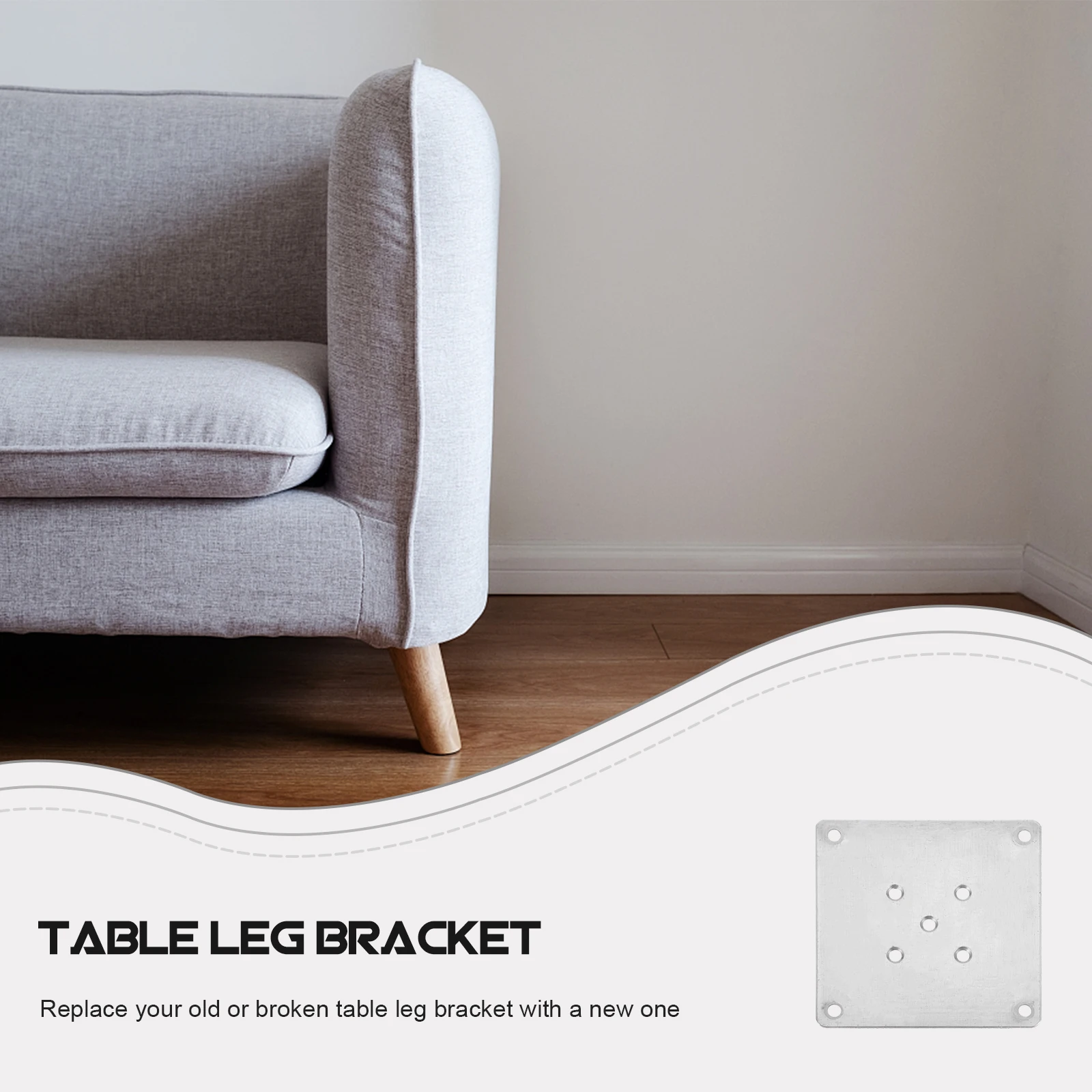 

-Hole Attachment Plates for Furniture Legs Mounting Brackets Sofa Chair Table Connectors Hardware Fixings New Design