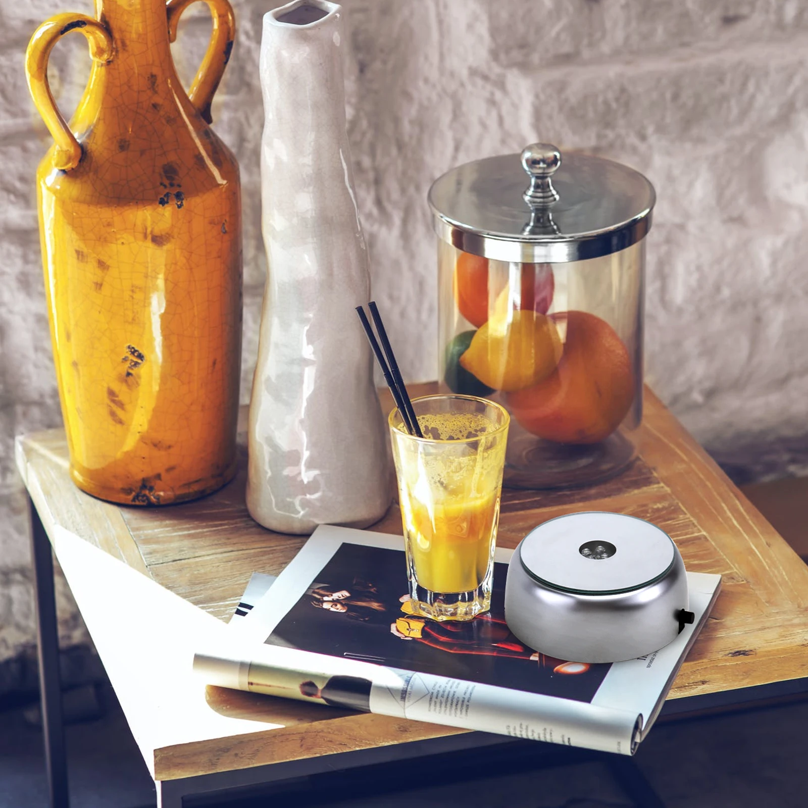 

2pcs 4 Leds Display Stand Base Light For Glass Color Changing Round Holder Without For Wine Goblet Crystals Glass Art