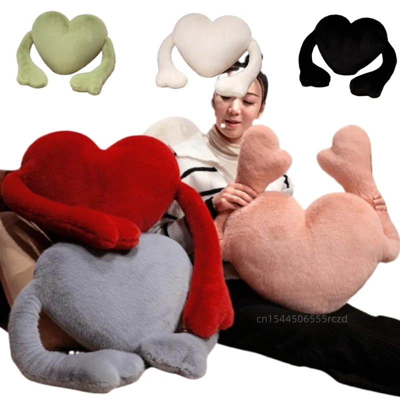 

50cm New Large Fun Long Arm Heart Plush Doll Pillow Warm Hug Graphic Plush Toy Home Decor For Girlfriend Valentine's Day Gift