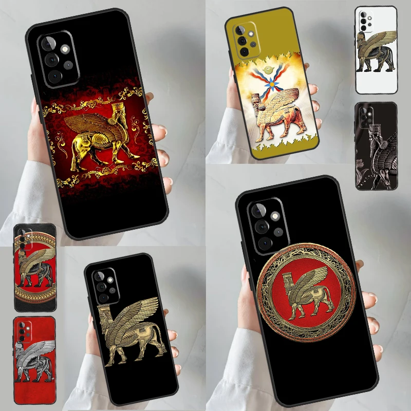 Lamassu Assyrian Winged Lion Case For Samsung Galaxy A55 A35 A25 A15 A51 A71 A12 A32 A52 A13 A33 A53 A14 A34 A54 Cover