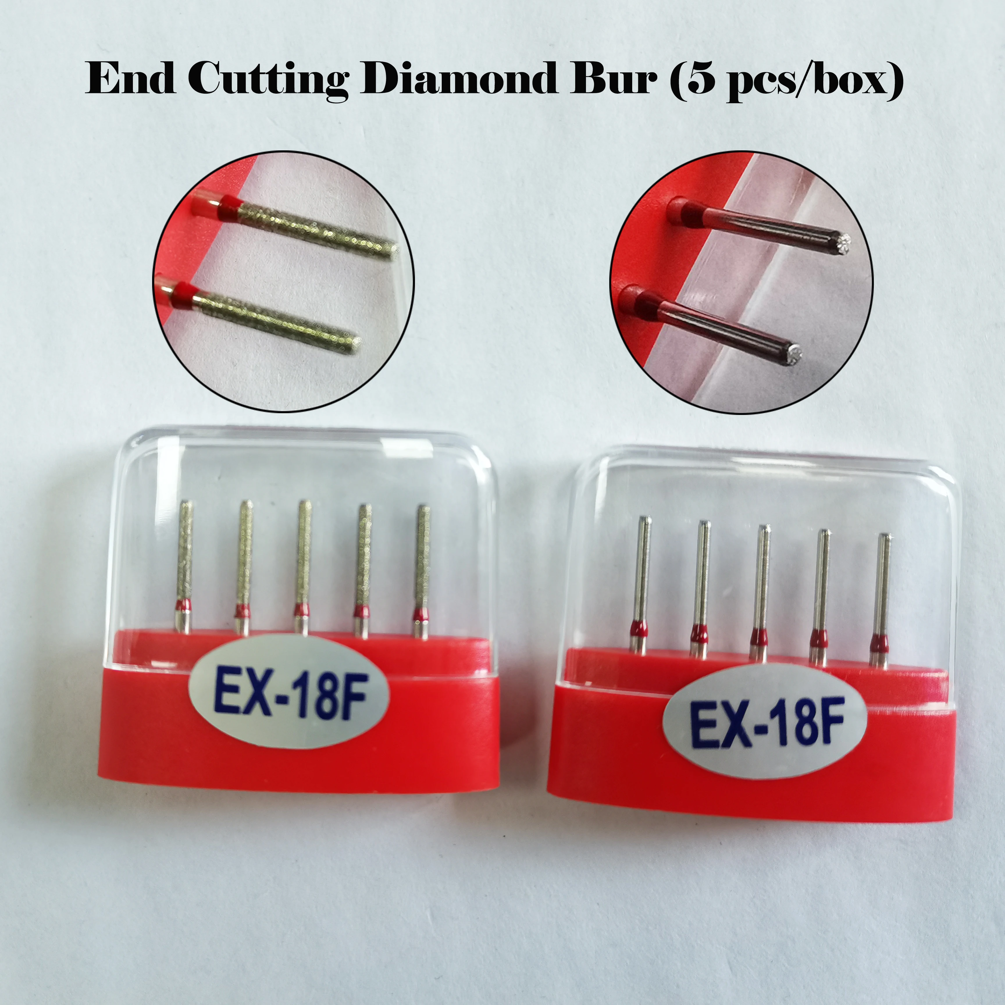 ResyDental Cutting Of End Dental Diamond Bur, 5 Pieces/Box, EX-18, EX-19F, EX-18F