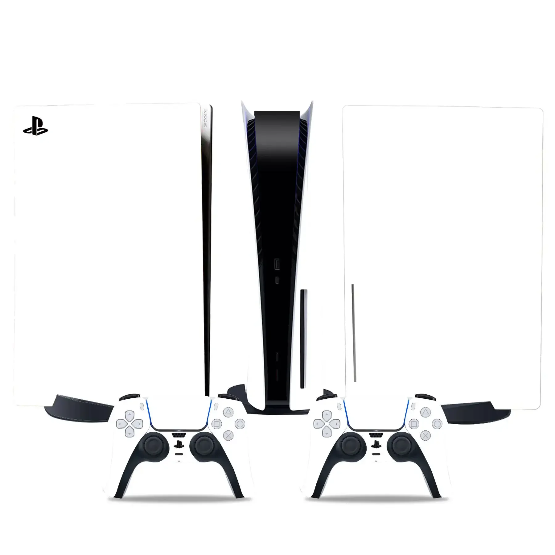 Naklejka w kolorze czarno-białym na PS5 Digital Edition Naklejka na kontroler Skórki - Naklejki na konsolę i kontroler PS5 Digital