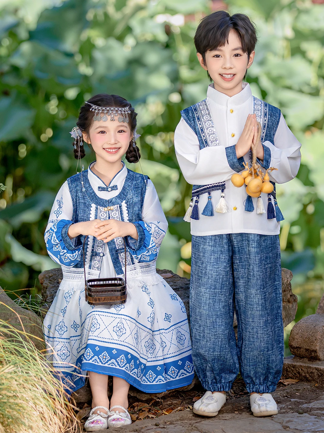 

Comfortable New Autumn 2025 Children's Hanfu Tang Costume Tee-Piece Set Casual Performance Clothing for Boys And Girls