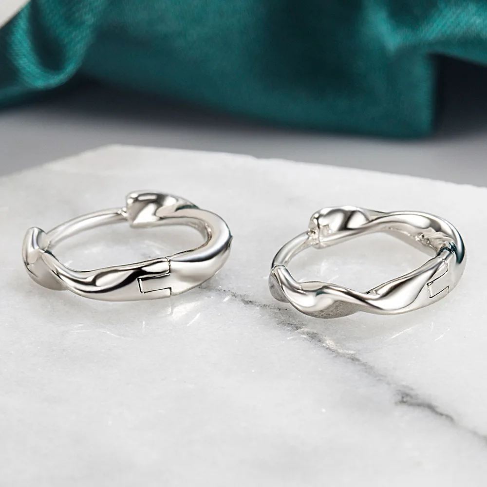 

Elegant 925 Sterling Silver Minimalist Wave Earrings for Women, Fashionable Wedding Party Luxury Accessories Jewelry