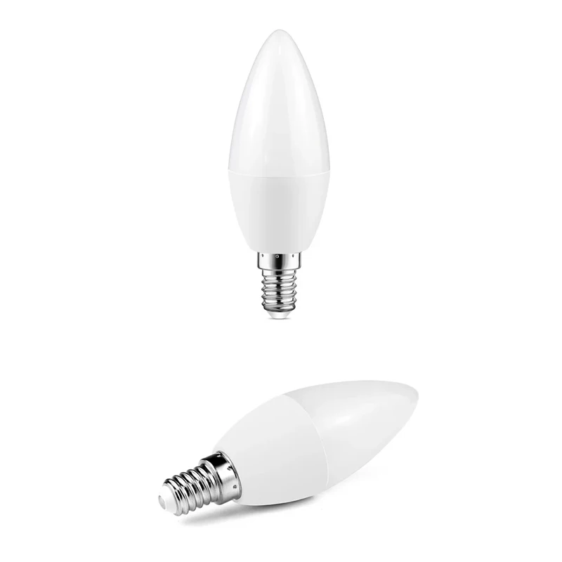 HomeKit Candle Light WiFi Smart Dimmable RGBCW E12 E14 LED Bulbs APP Siri Alexa Google SmartThings Voice Control Discoloration