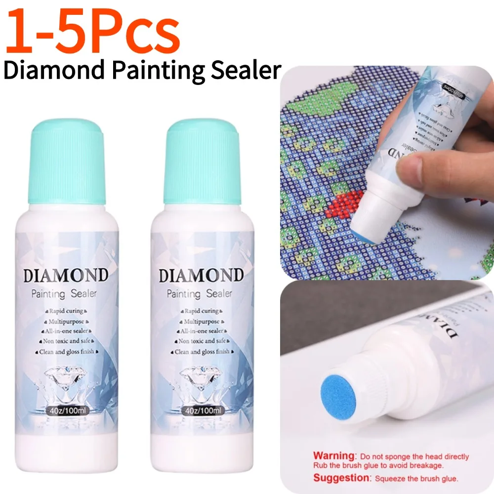 1-5Pcs 100ml Diamond Painting Sealer Conserver Permanent Hold Shine Effect Accessories Diamond Painting Brightener Glue