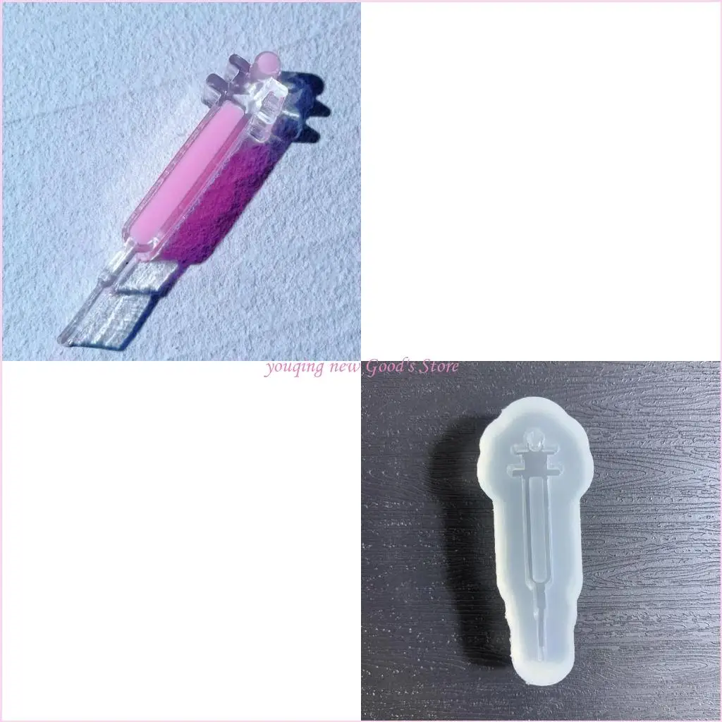 57QA Diy Epoxy Mould Needle Tubing Mould Pendant Silicone Ornament Mold