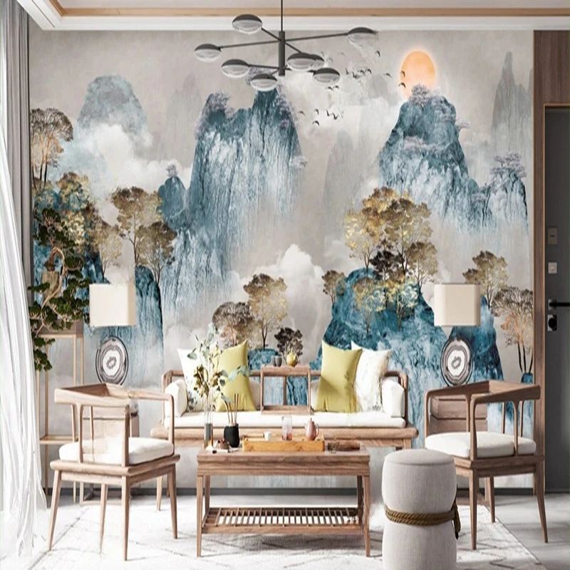 MU7913 3D Mural Mediterranean Arch Sailboat Coconut Tree Castle Vintage Background Wall Papel De Parede For Bedroom Walls Tapety
