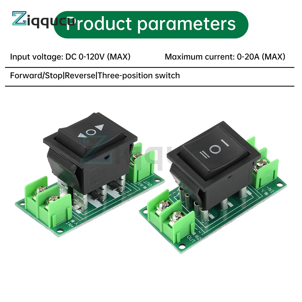 

Motor Forward and Reverse Switch DC 0-120V DC Motor Forward/Reverse/Stop Two/Three Gear Switching Module 5A 10A 20A