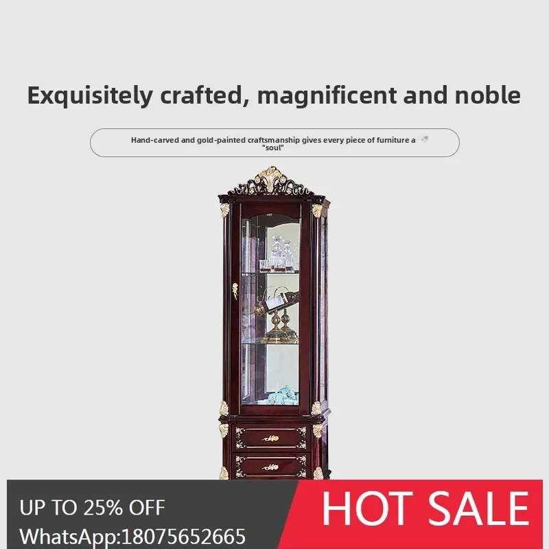 SGF European Style Solid Wood TV Cabinet Marble Surface Coffee Table Set Floor Cabinet