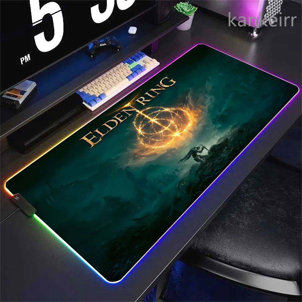 EldenS R-RingS ماوس الوسادة الألعاب LED ماوس حصيرة 600x300 Mousemats الجدول منصات الكمبيوتر Kawaii حصيرة مكتبية RGB لوحة المفاتيح حصيرة XXL