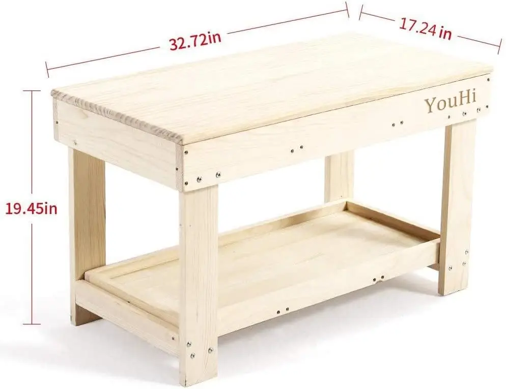 Kids Activity Table with Board and Storage for Bricks Activity Play Table (Wood Color)