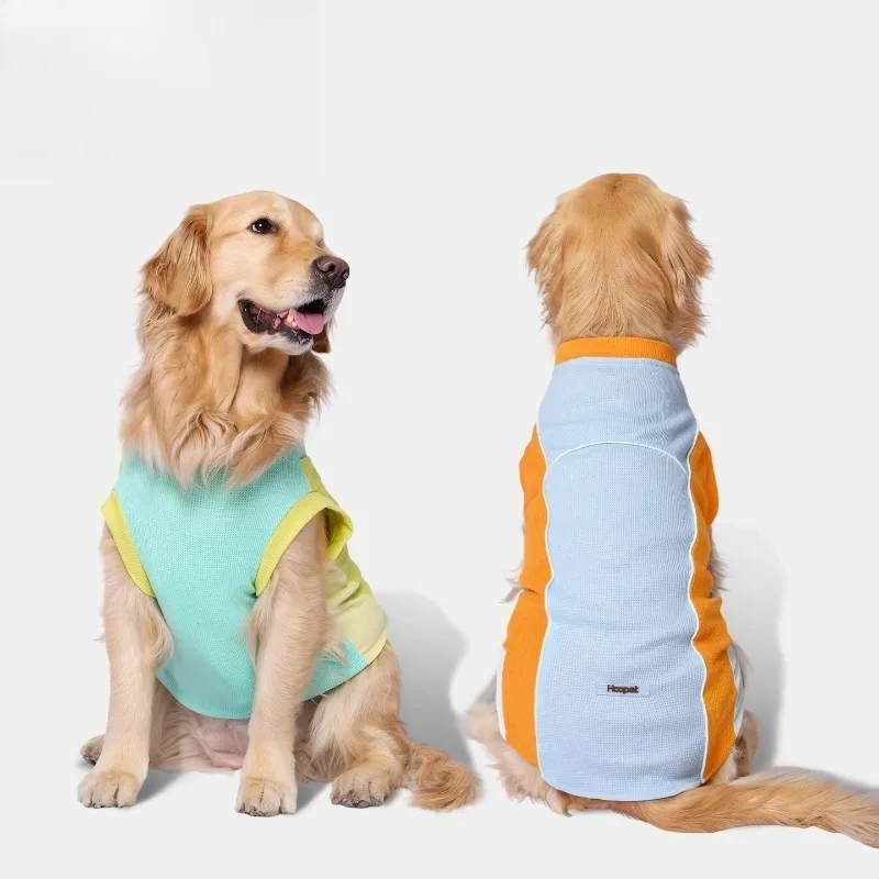 

Color Block Pet Vest Stylish Spring Summer Apparel Breathable Lightweight Design Comfortable Fit for Medium Large Dogs