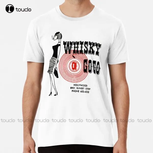 New Whisky A Go-Go Vintage Poster Restoration | Digital Painting | Retro Band | Gig Poster Premium T-Shirt Cotton Tee Shirt