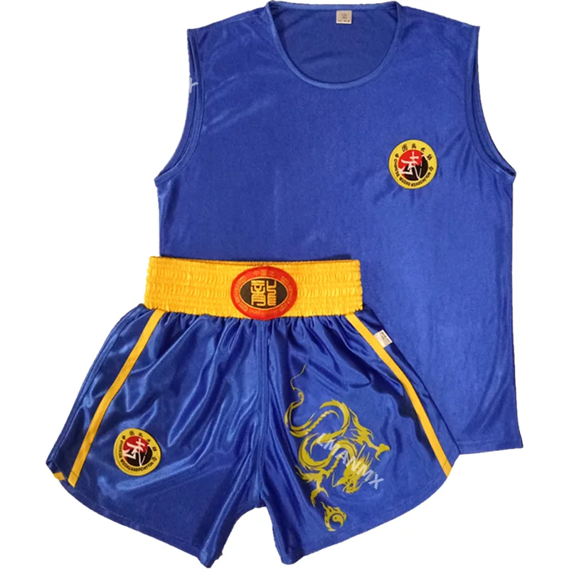 Uniforme de boxe unisexe, uniforme de Kongfu imbibé de Sanda, vêtements de Wushu, costume de performance d'arts martiaux pour enfants et adultes