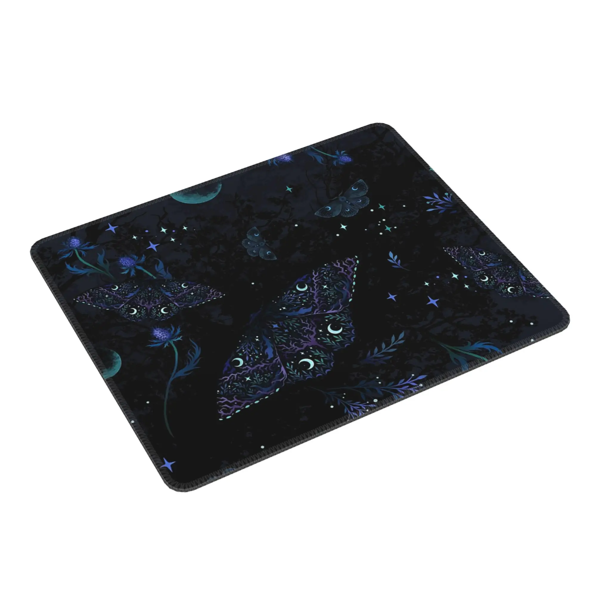 Gothic Moth And Skull Starry Night Mouse Pad Computer Keyboard Mouse Mat Gaming PC Laptop Desk Mat Office Accessories Table Mats