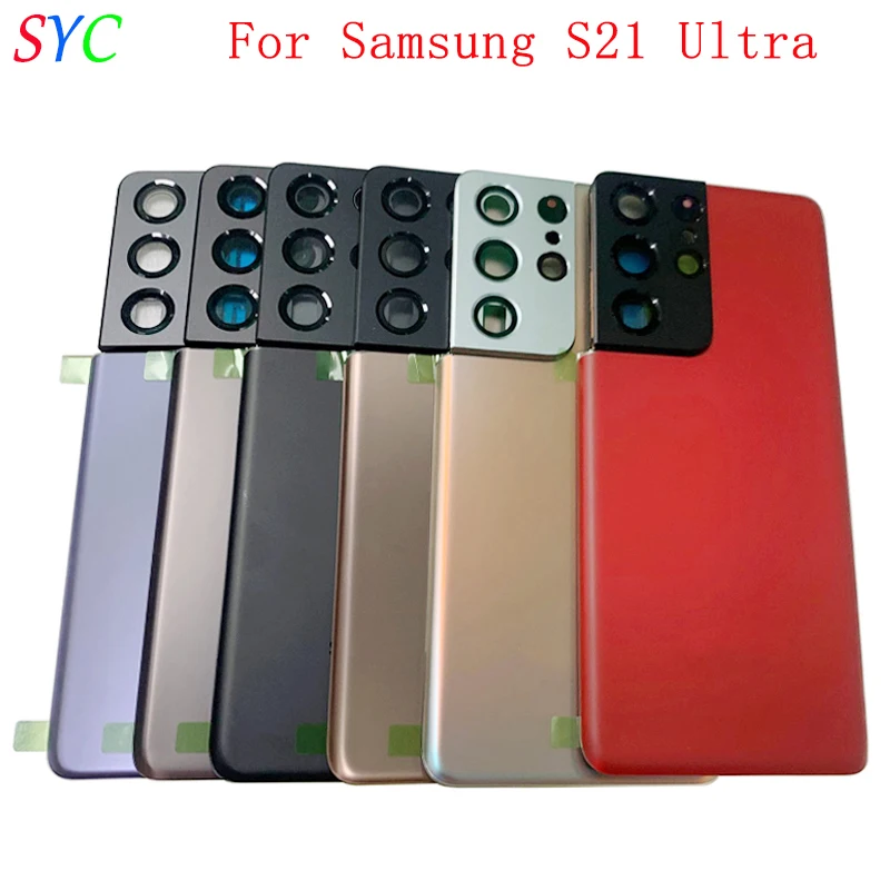 

Rear Door Battery Cover Housing Case For Samsung S21 Ultra 5G G998 Back Cover with Camera Lens Logo Repair Parts