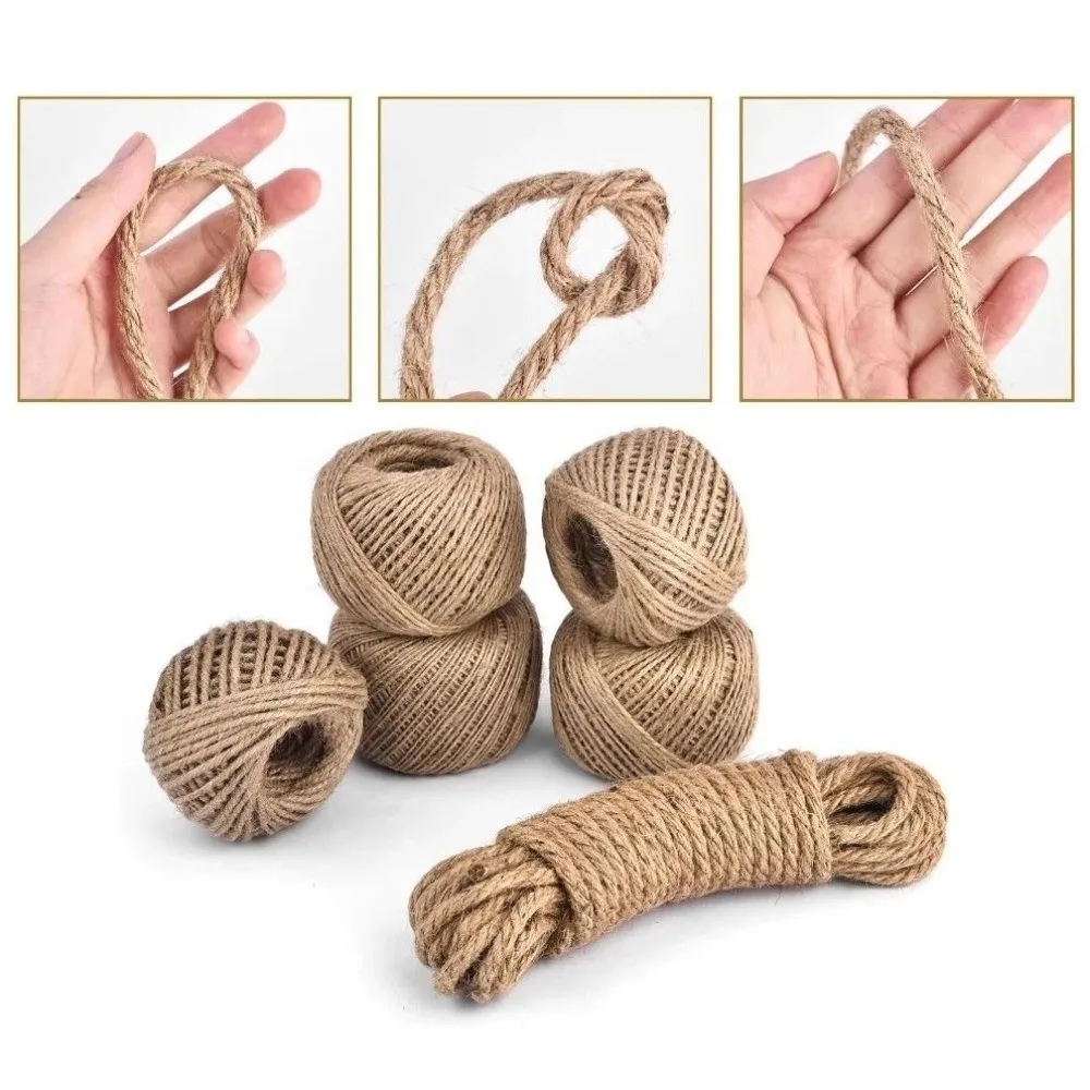 Farmhouse Style Rustic Jute Twine Handmade 2/3/4/5/6/14mm Jute Cord DIY Wear-resistant Macrame Cord Garden Home Decor