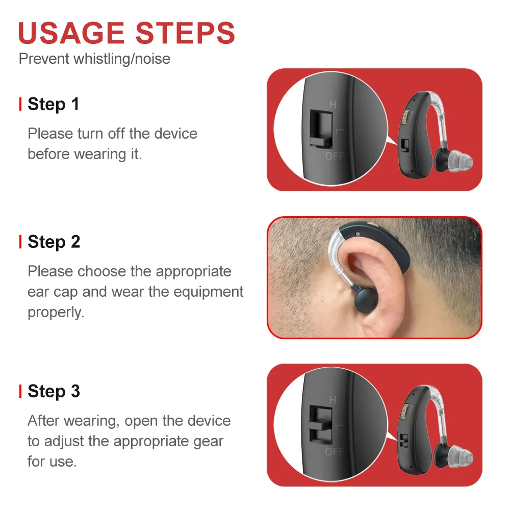 Enlarged hearing health earphones enhance ear sound protection for the elderly with hearing loss and tinnitus For Hearing Aid