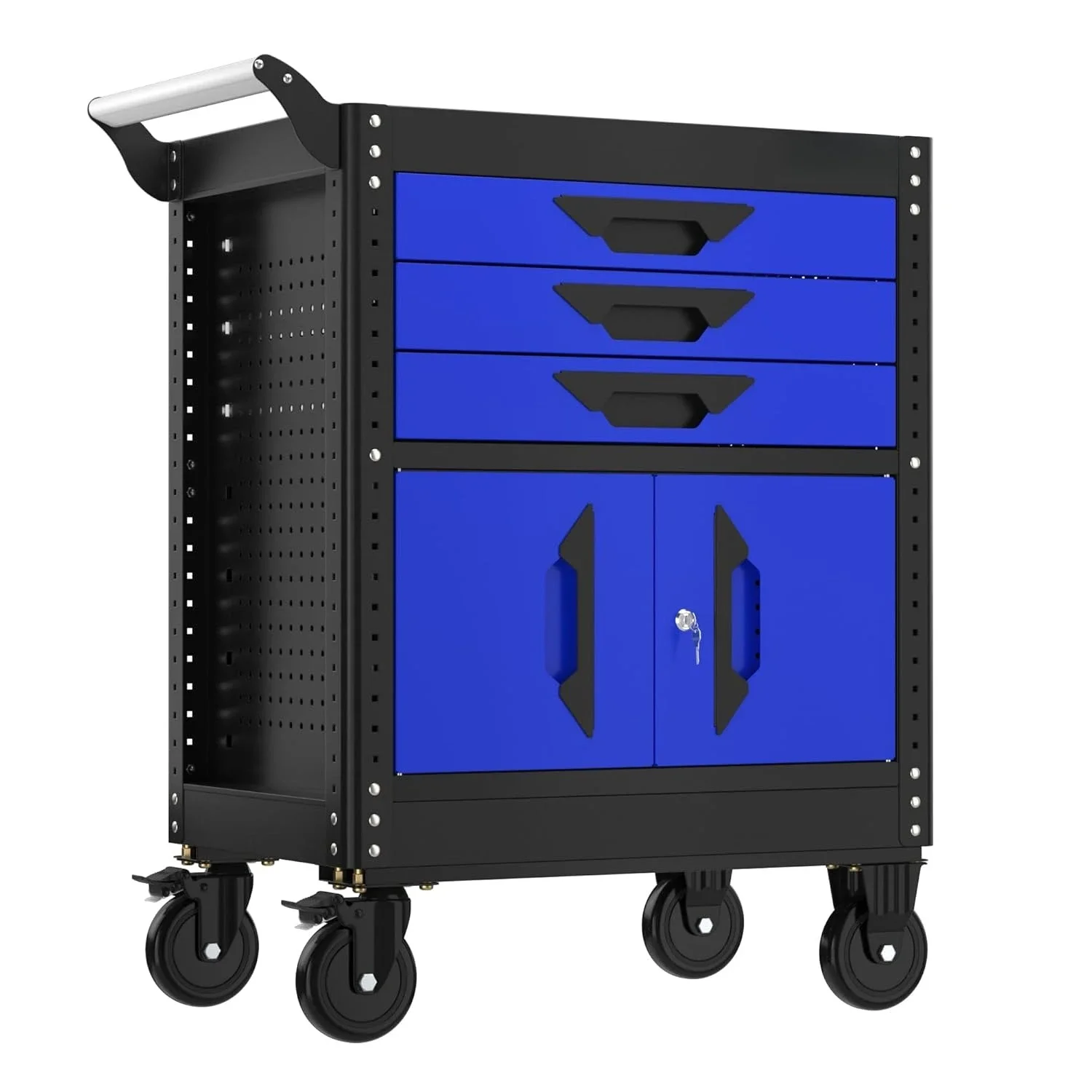 

27.5 Inch 3-Drawer Rolling Tool Chest with Wheels, Portable Steel Tool Cabinets with Drawers, Liners and Locking, Customized